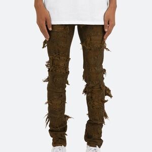 MNML Distressed Olive Skinny Jeans